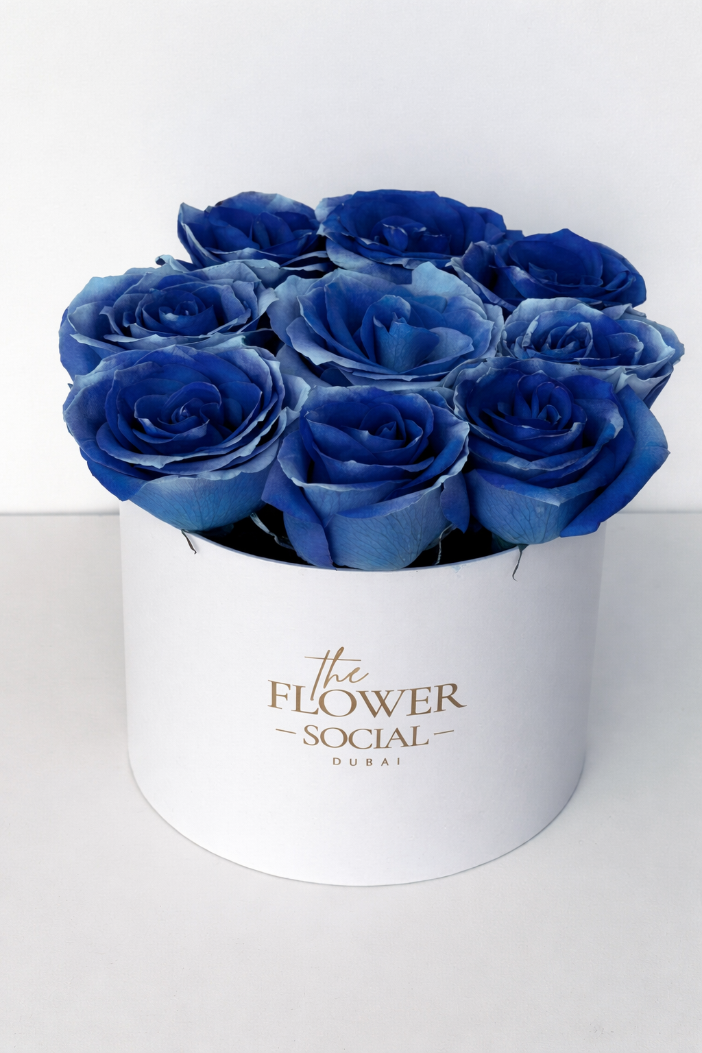 Happy Fathers Day Flowers Box with Blue Roses