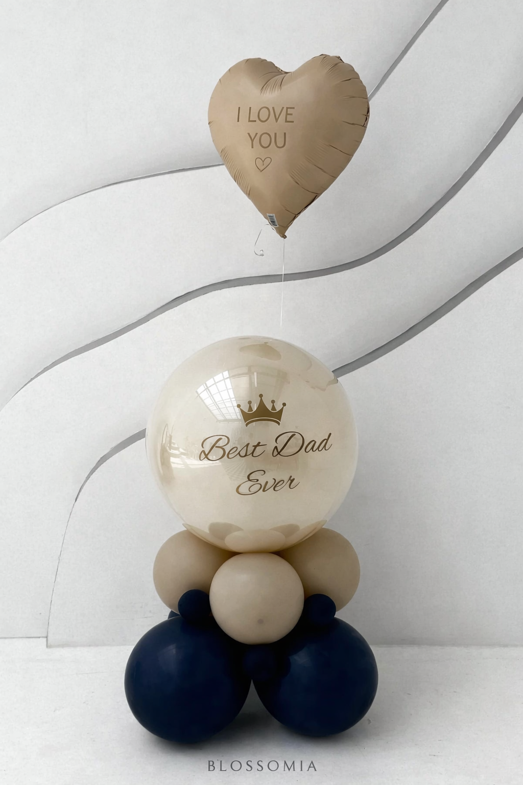 Dad You are the Best Customized Balloon with Heart Foil and Personalized Base