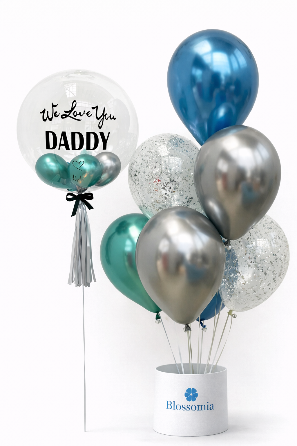 We Love You Daddy Balloon Bouquet with Customized Bubble Balloon