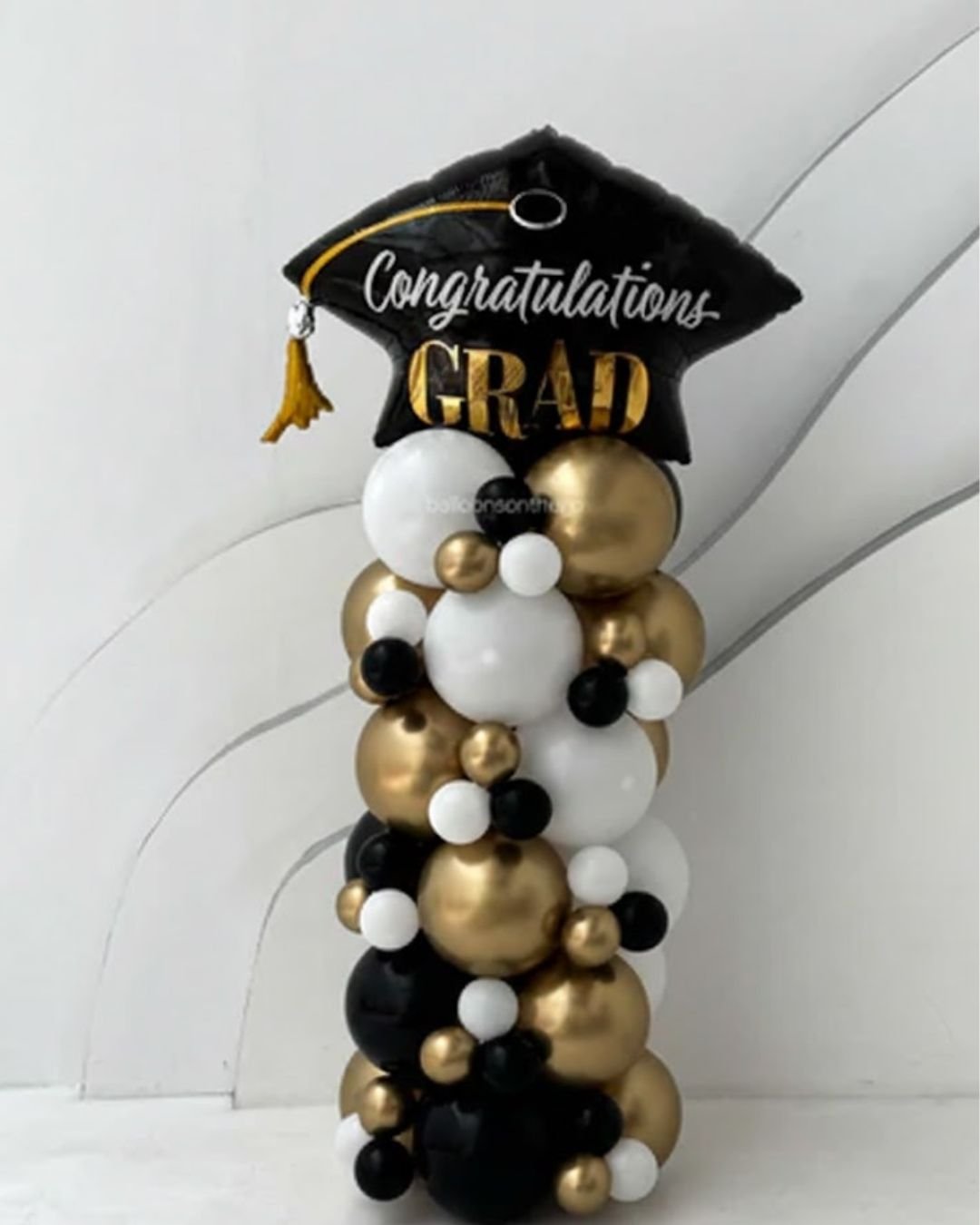 Congrats Grad Balloon Tower – Personalized Graduation Air-Filled Balloon Display
