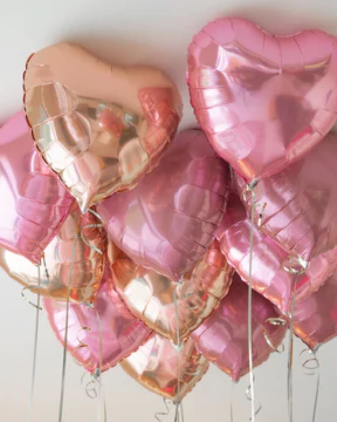Perfect Heart Foil Helium Balloons – Set of 12 Inflated Heart Balloons