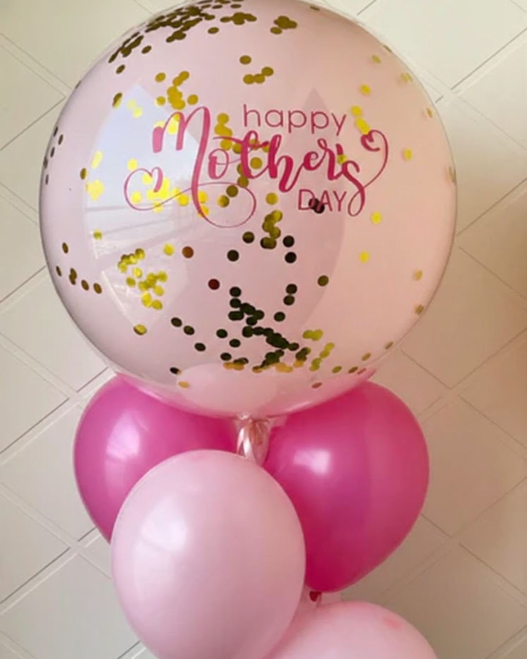 Mother's Day Customized Giant Balloon – Confetti Balloon with 5 Latex Balloons