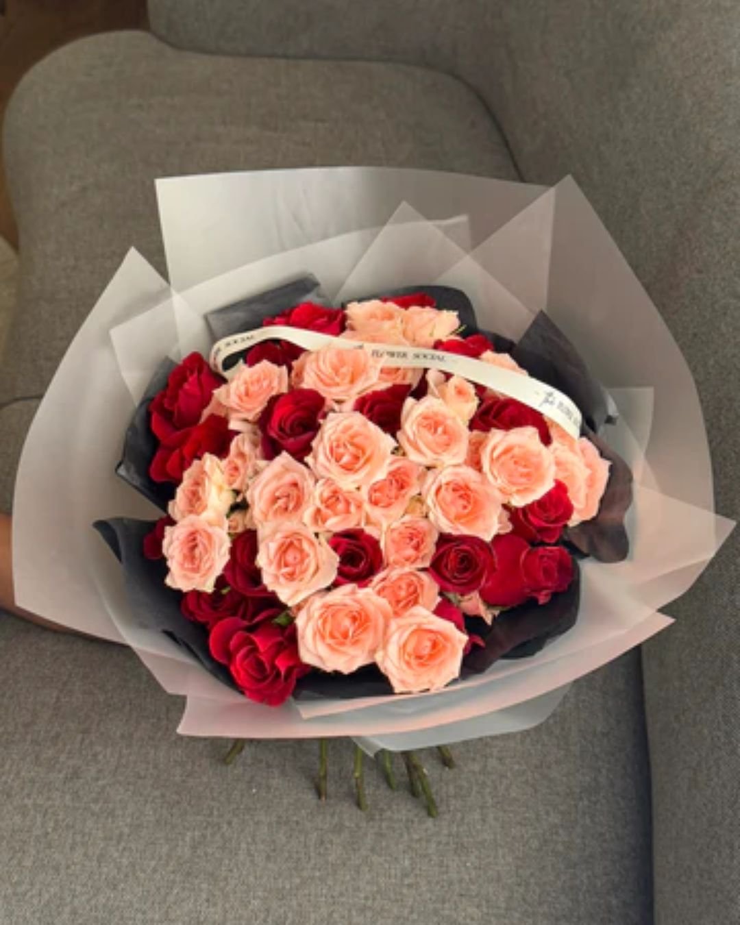 Baby Blue and White Flower Bouquet – Blue Hydrangea and White Roses