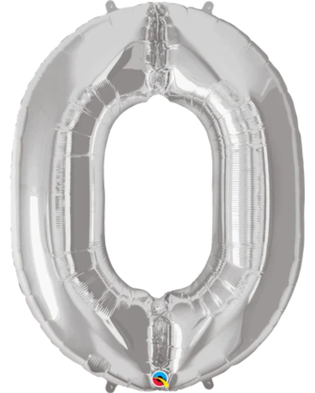 Number 0 Foil Balloon – Silver 41 Inch Helium Filled