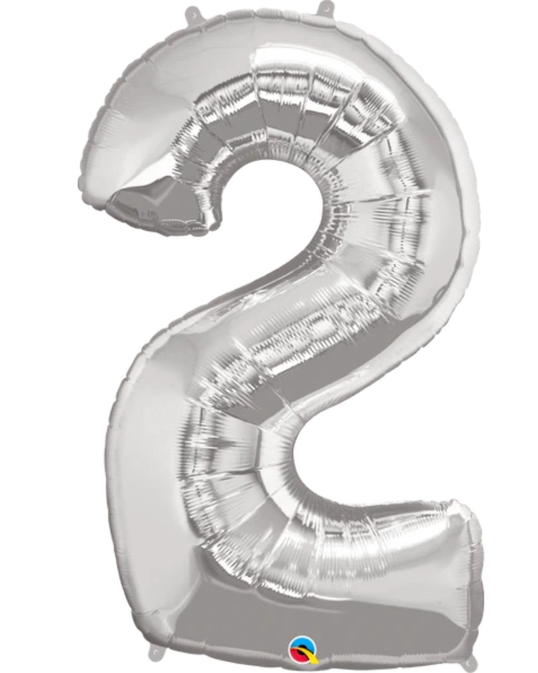 Number 2 Foil Balloon – Silver 41 Inch Helium Filled