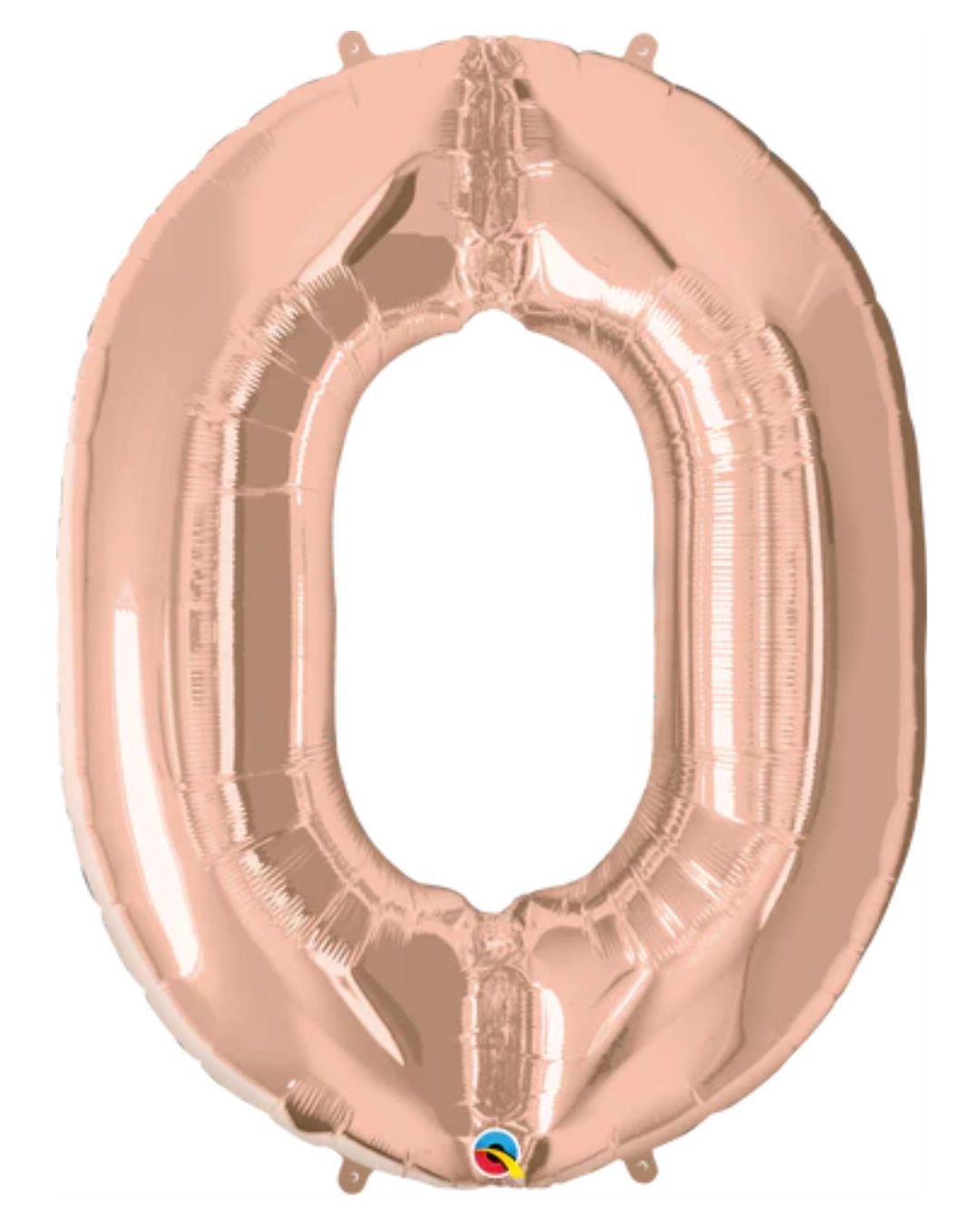 Number 0 Foil Balloon – Rose Gold 41 Inch Helium Filled