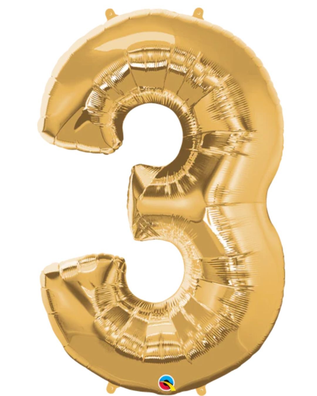 Number 3 Foil Balloon – Gold 41 Inch Helium Filled