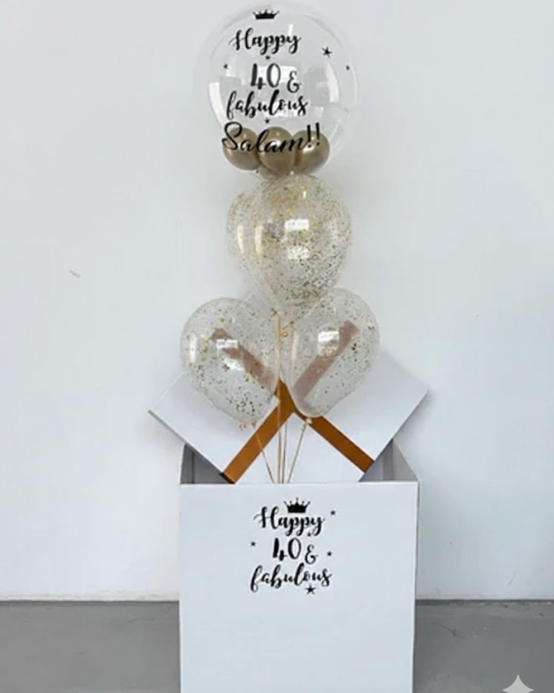 Surprise Box – 40th Birthday Customized Balloon Arrangement