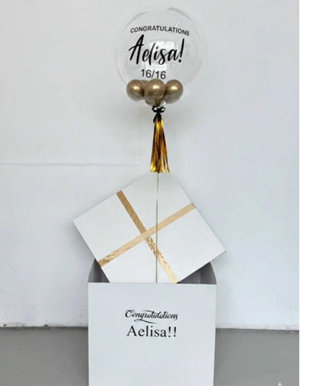 Congratulations Surprise Box – Customized Bubble Balloon with Message